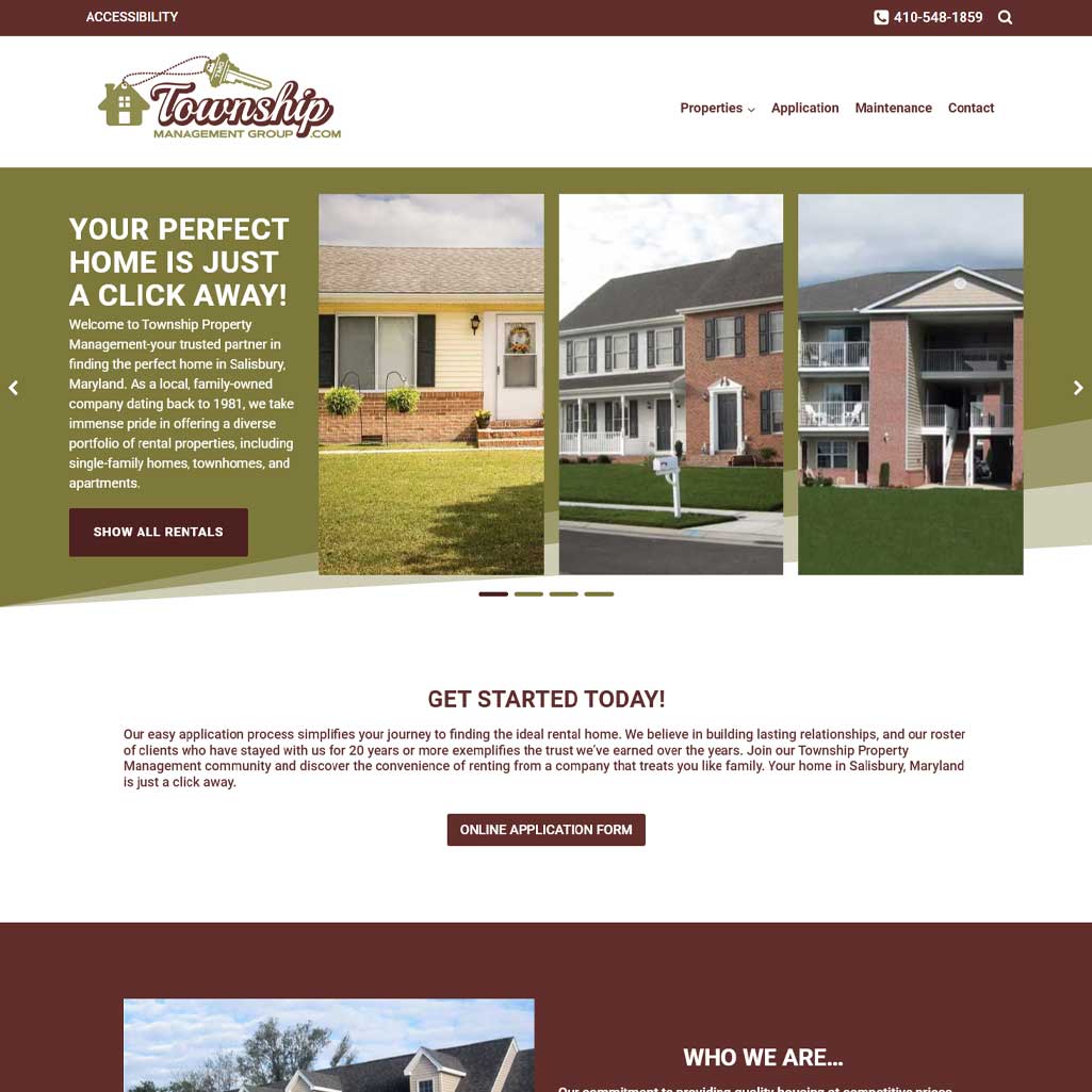 Screenshot Township Management Group website.